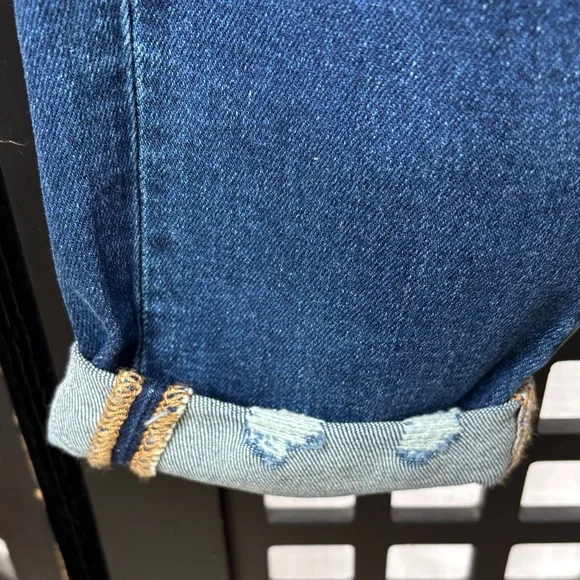 👖VERVET Flying Monkey High Rise Mom Jeans Size 25 Distressed Knee Cuffed NWT👖 - Picture 6 of 15